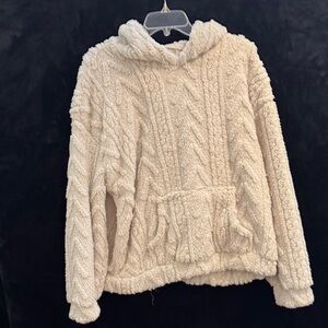 Source Unknown Cream Textured Hoodie Sweater INCREDIBLY SOFT